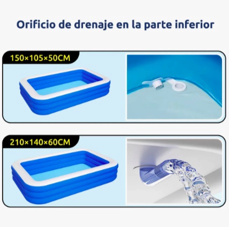 PISCINA INFLABLE RECTANGULAR + INFLADOR - 4