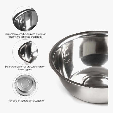 PACK 5 BOWL POCILLO ACERO INOXIDABLE - 5
