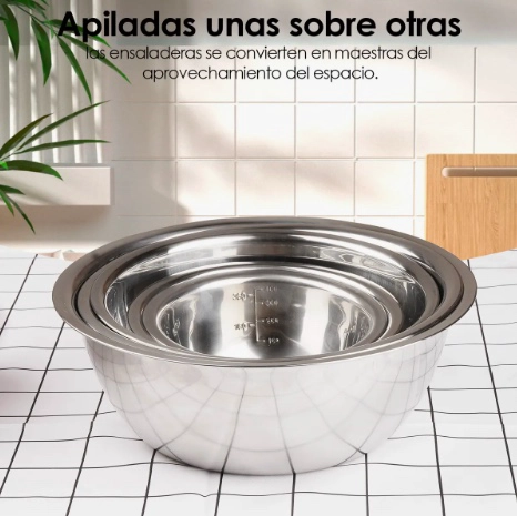PACK 5 BOWL POCILLO ACERO INOXIDABLE - 6