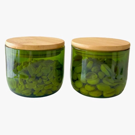 2 POCILLOS DE PICOTEO 400 ML VERDE - 1
