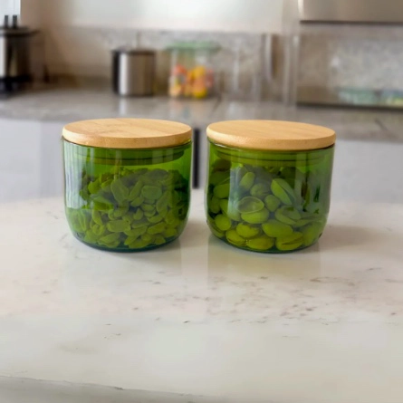 2 POCILLOS DE PICOTEO 400 ML VERDE - 3