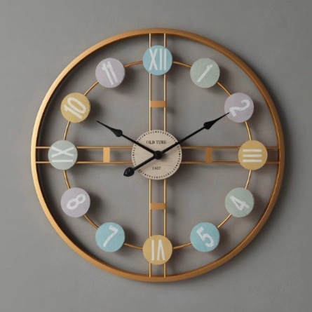 RELOJ PARED DORADO CON NUMEROS - 2