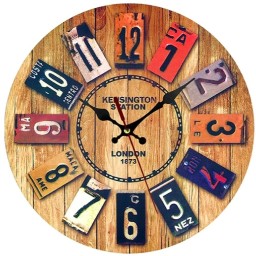 RELOJ DE PARED ANALOGO RUSTICO VINTAGE - 1