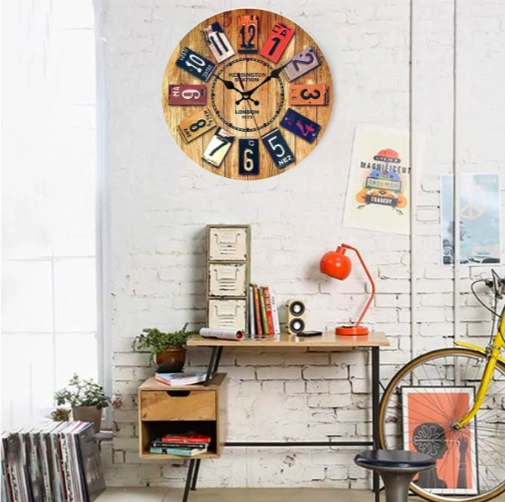 RELOJ DE PARED ANALOGO RUSTICO VINTAGE - 2