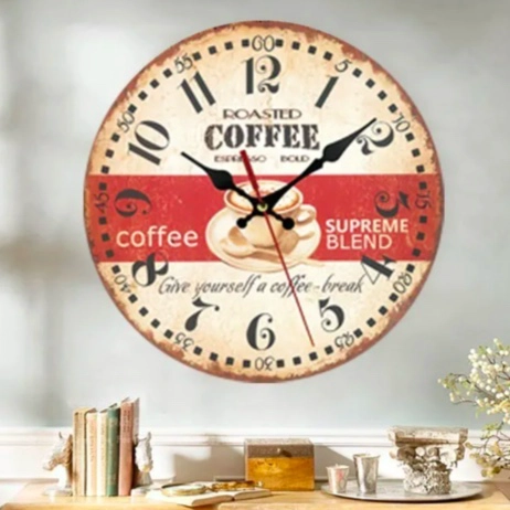 RELOJ DE PARED ANALOGO RUSTICO VINTAGE - 2