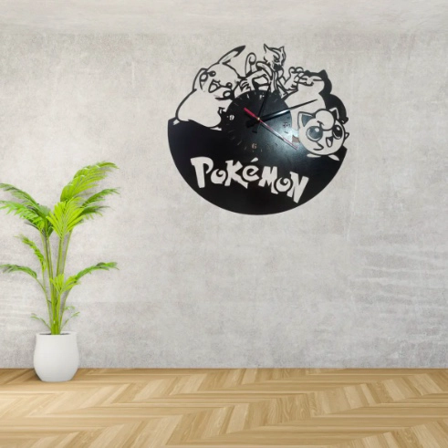 RELOJ DE PARED MADERA POKE MON - 2