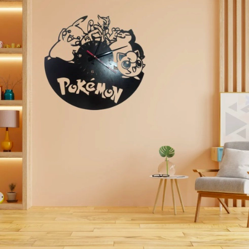 RELOJ DE PARED MADERA POKE MON - 3