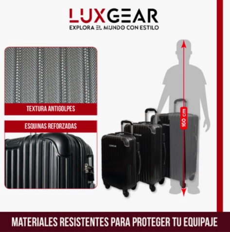 X3 MALETAS VIAJE ANTIGOLPES 10/15/23 KG SET - 4