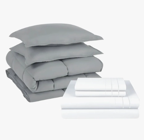 PACK COBERTOR 1,5 PLAZAS GRIS + SET SABANA - 1