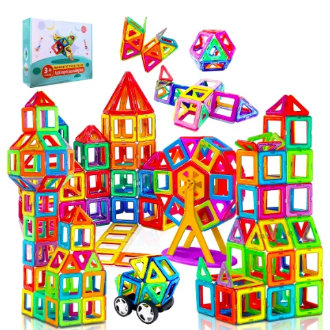 SET CÒLOURFUL BLOQUES MAGNE TICOS PARA CONSTRUIR 84 PIEZAS - 1