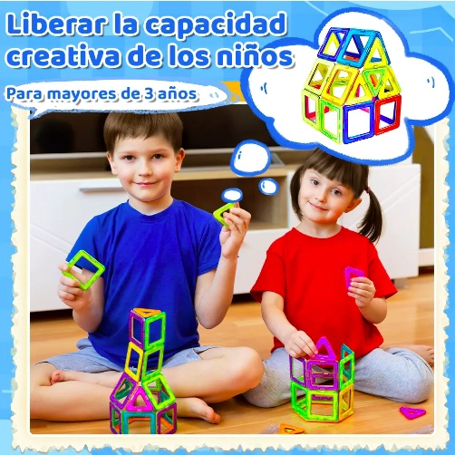 SET CÒLOURFUL BLOQUES MAGNE TICOS PARA CONSTRUIR 84 PIEZAS - 2