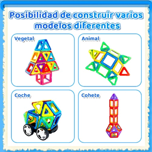 SET CÒLOURFUL BLOQUES MAGNE TICOS PARA CONSTRUIR 84 PIEZAS - 4