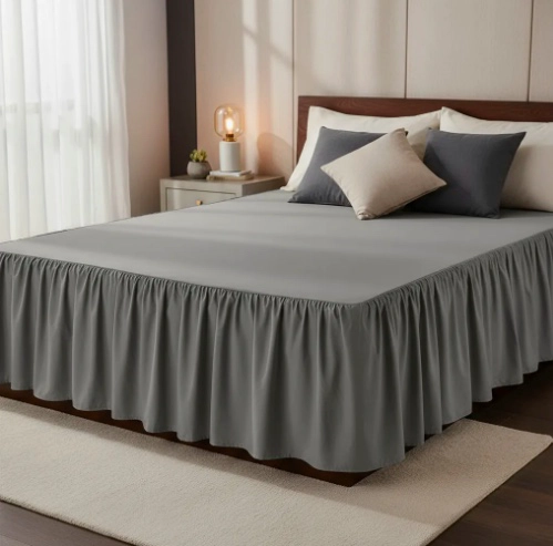FALDON PARA CAMA 2 PLAZAS GRIS - 2