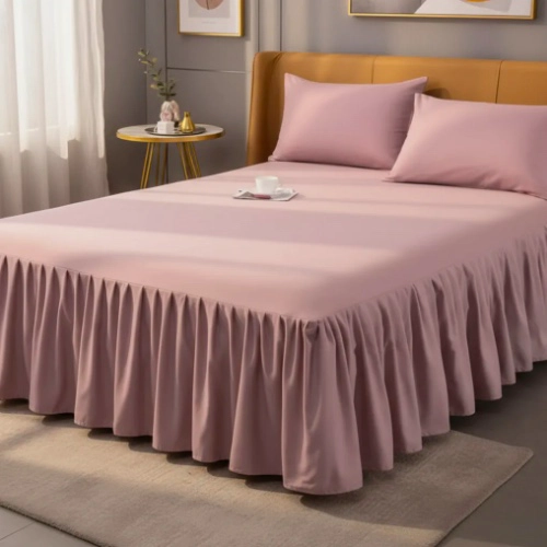 FALDON PARA CAMA 2 PLAZAS ROSA - 1