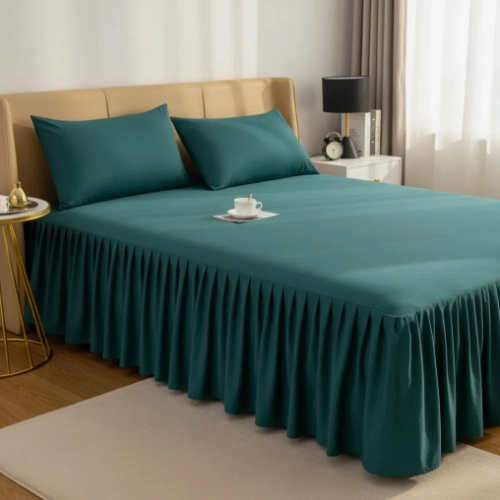 FALDON PARA CAMA 2 PLAZAS VERDE OSCURO - 1
