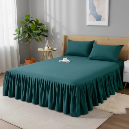 FALDON PARA CAMA 2 PLAZAS VERDE OSCURO - 2