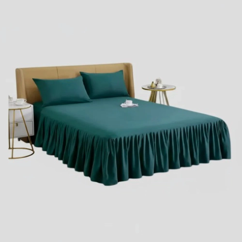 FALDON PARA CAMA 2 PLAZAS VERDE OSCURO - 5