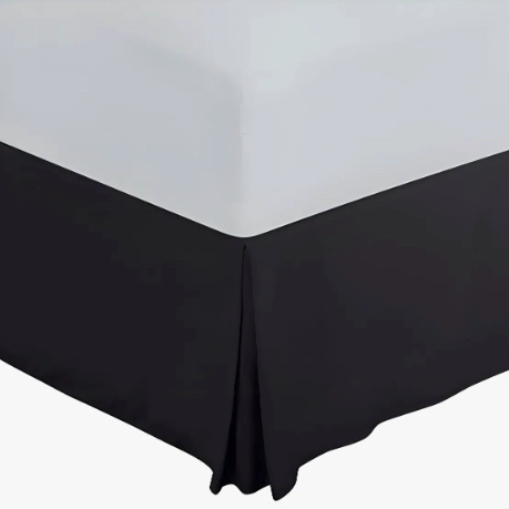FALDON CAMA 1.5 PLAZAS LISO NEGRO - 1