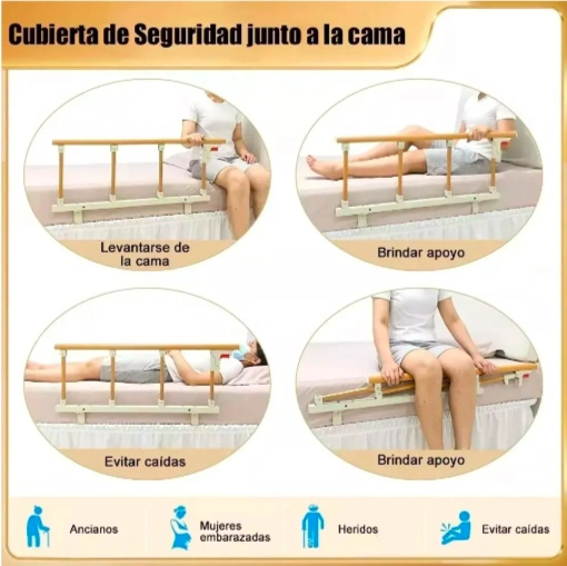 BARANDA DE CAMA LATERAL ANTICAIDA PARA CUIDADO ADULTO MAYOR - 5