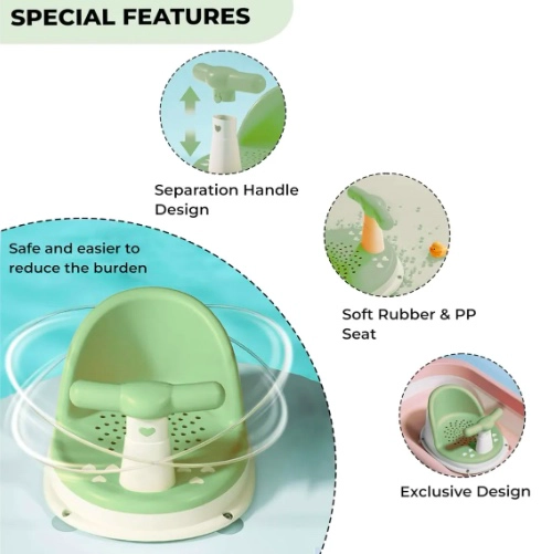 ASIENTO ANTIDESLIZANTE DE DUCHA PARA BEBES VERDE - 5