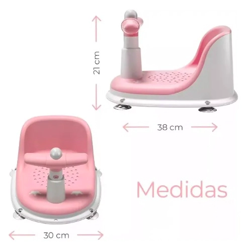 ASIENTO ANTIDESLIZANTE DE DUCHA PARA BEBES ROSADO - 4
