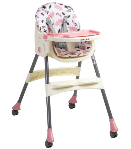 SILLA DE COMER STEPS ROSADA BEBESIT - 1