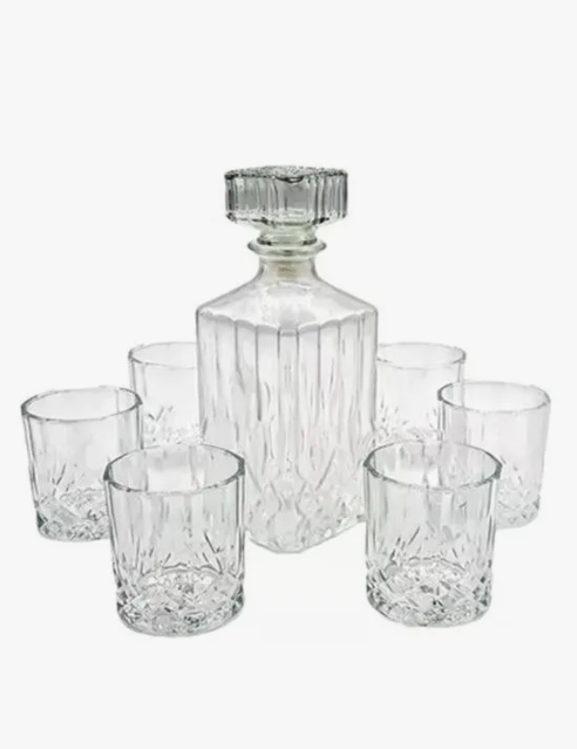 SET DECANTADOR DE WHISKY + 6 VASOS - 1