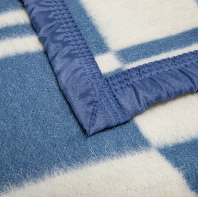 FRAZADA LANA ESCOCESA AZUL 50% LANA 1.5 PLAZAS - 2