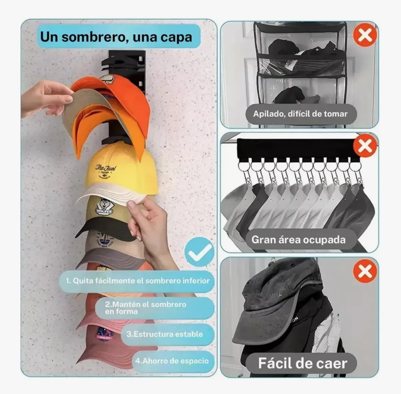 SOPORTE GORRAS, COLGADOR - 3