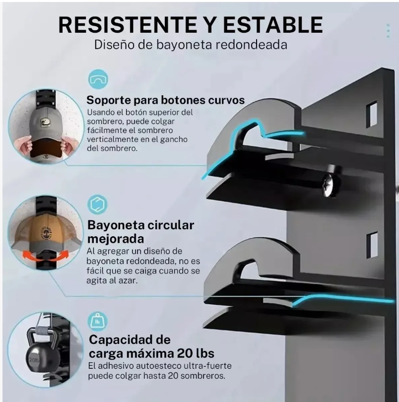 SOPORTE GORRAS, COLGADOR - 4