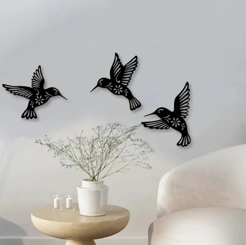 CUADRO DECORATIVO COLIBRI EN MADERA - 1