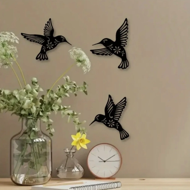 CUADRO DECORATIVO COLIBRI EN MADERA - 2