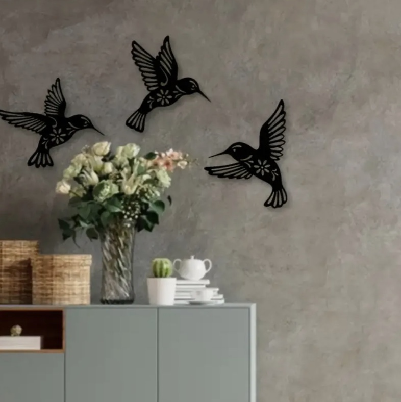 CUADRO DECORATIVO COLIBRI EN MADERA - 3