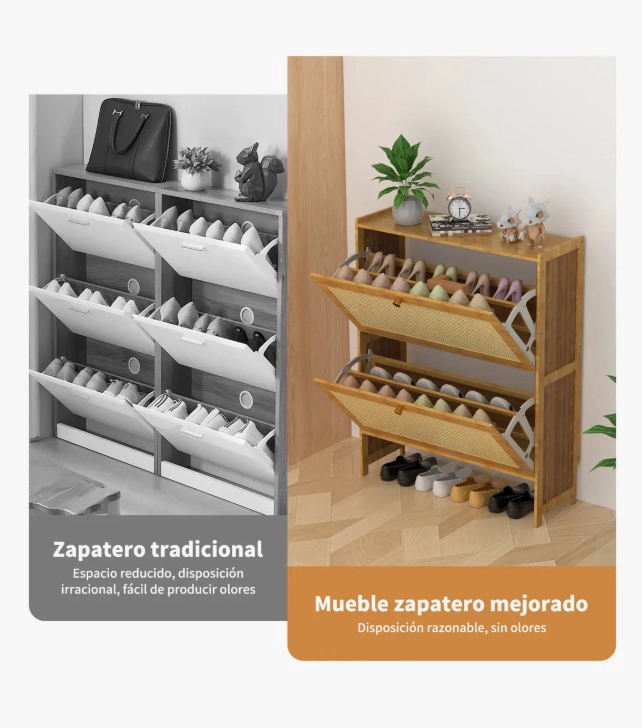 ZAPATERO ORGANIZADOR RATAN 2 CAJONES - 5