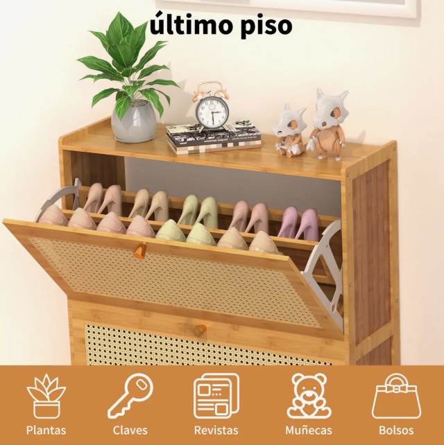 ZAPATERO ORGANIZADOR RATAN 2 CAJONES - 8