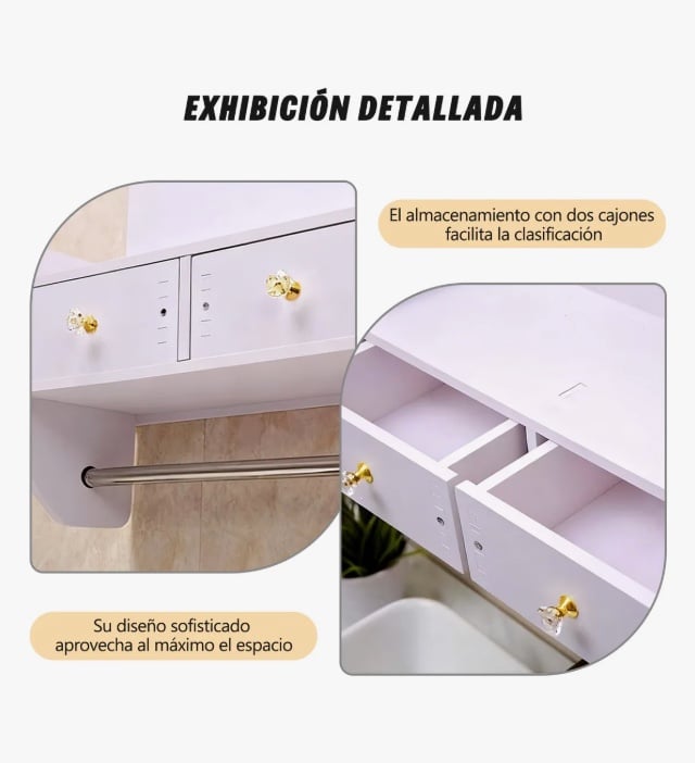 ESTANTE REPISA DE BAÑO CON ESPEJO - 3