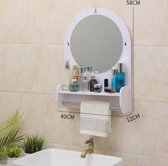 ESTANTE REPISA DE BAÑO CON ESPEJO - 4