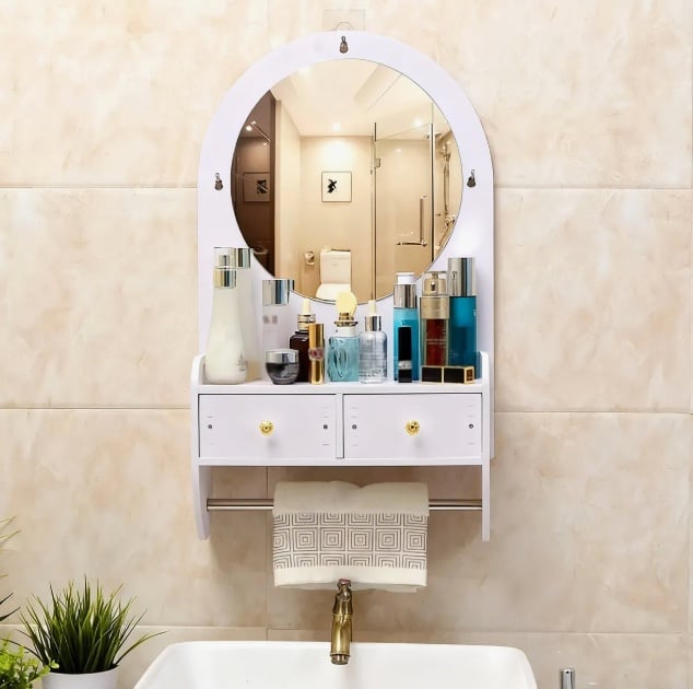 ESTANTE REPISA DE BAÑO CON ESPEJO - 7