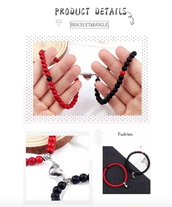 PULSERA PAREJA CORAZON MAGNE TICO - 4