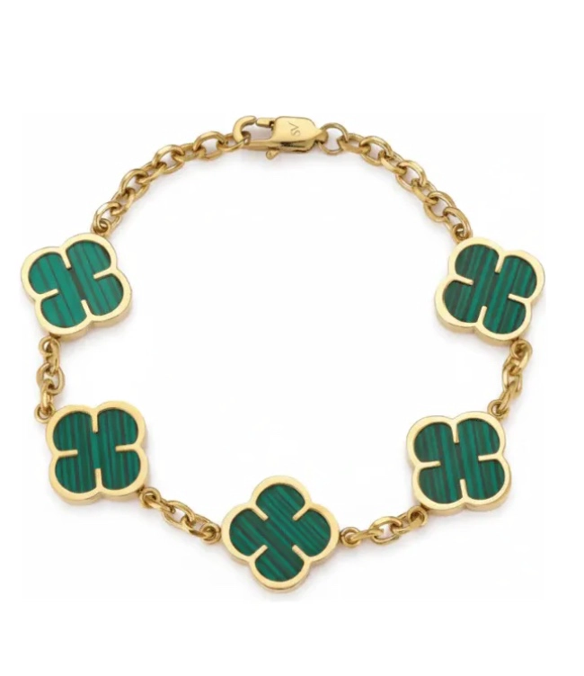PULSERA GREEN CLOVER ORO VERDE - 1