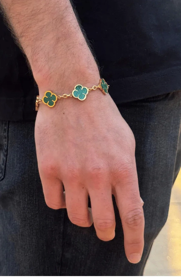 PULSERA GREEN CLOVER ORO VERDE - 5