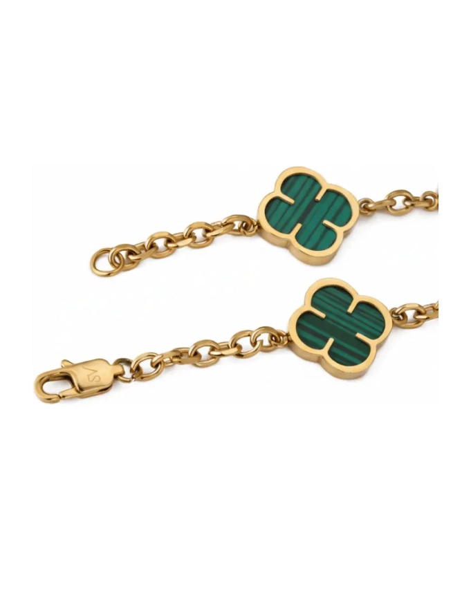 PULSERA GREEN CLOVER ORO VERDE - 6