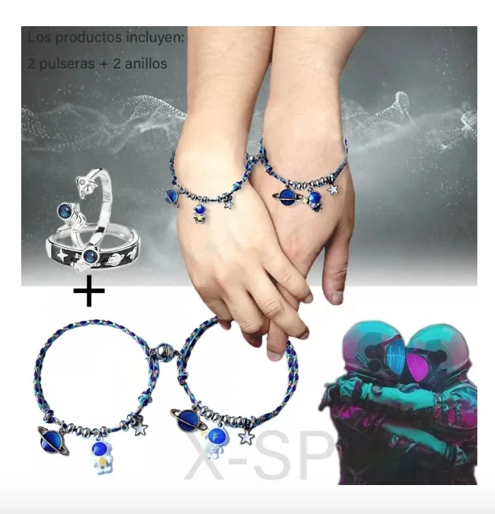 2 PULSERAS PAREJA + 2 ANILLO - 4