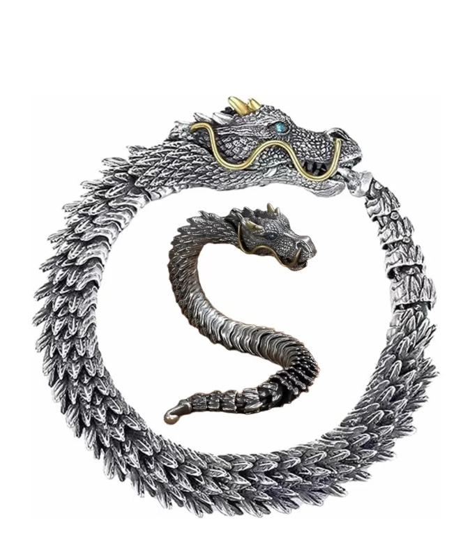 PULSERA PLATA DRAGON FENG SHUI - 1