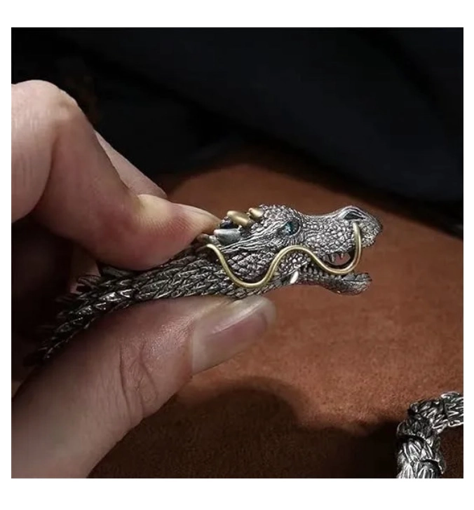 PULSERA PLATA DRAGON FENG SHUI - 6