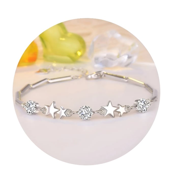 PULSERA AJUSTABLE ESTRELLAS CIRCON - 1