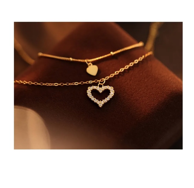 TOBILLERA PLATA ORO 18K CORAZON CIRCON - 7