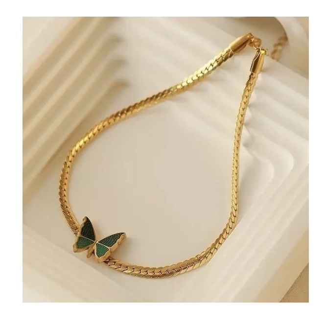 TOBILLERA MARIPOSA ENCHAPADO ORO 18K - 4