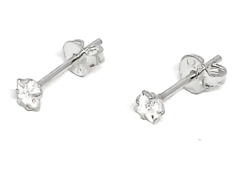 AROS PLATA FINA CIRCON MUJER O NIÑA - 1
