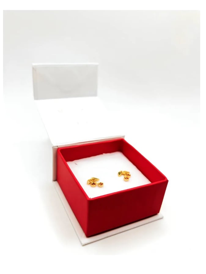 AROS CEREZA PLATA BAÑADOS ORO - 5